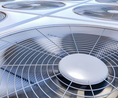 Close up view on HVAC units (heating, ventilation and air conditioning